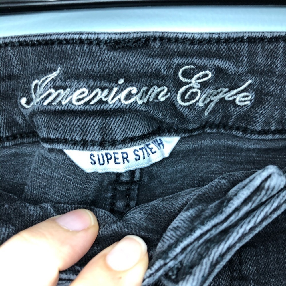 American Eagle Black Super Stretch Skinny Jeans - Picture 8 of 15